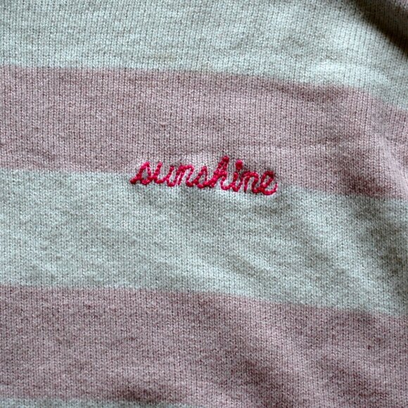 Vineyard Vines Palm Beach Pink White Striped Crewneck Sweater Sunshine - Picture 2 of 5